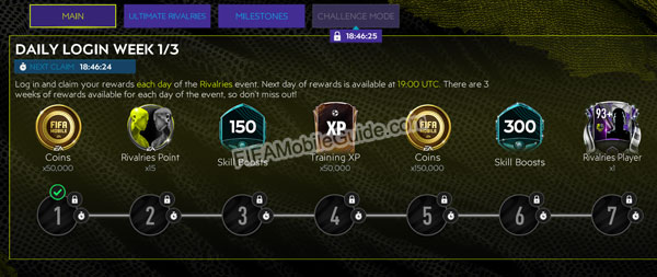 FIFA Mobile 21 Rivalries Daily Login Rewards