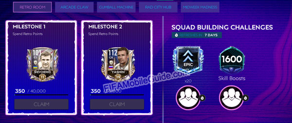 FIFA Mobile 21 Ultimate Memories: Retro Stars Milestones & SBC