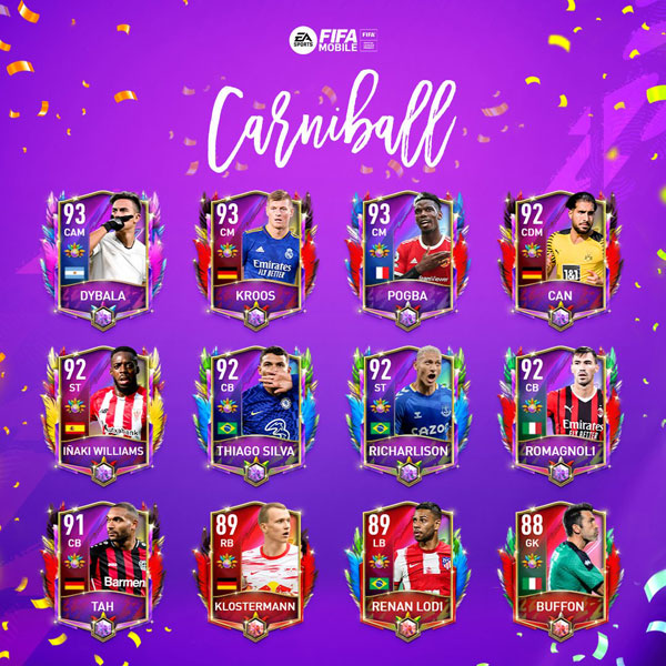 FIFA Mobile 22 Carniball Players