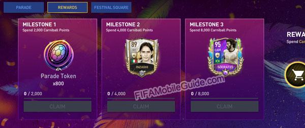 FIFA Mobile 22 Carniball Milestones in Rewards Chapter