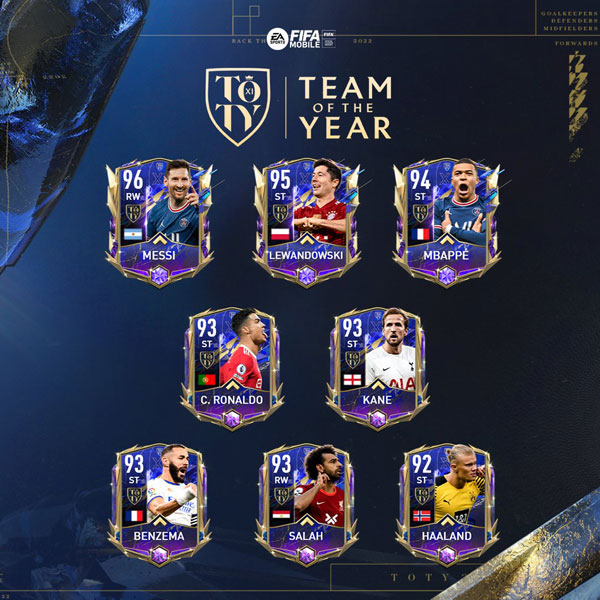 MENU TOTY - FIFA MOBILE 22