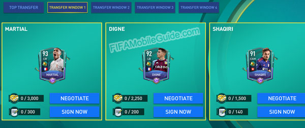 FIFA Mobile 22 Top Transfer Window 1, 2, 3, 4