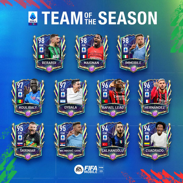 FIFA Mobile 22 Serie A TIM TOTS Players 