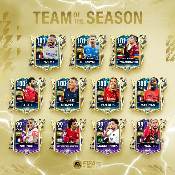 FIFA Mobile 22 UTOTS Starter Players 