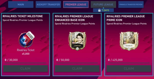 FIFA Mobile Kickoff Rivalries Premier League Milestones