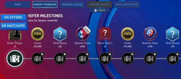 FIFA Mobile Kickoff Rivalries Kickoff Transfer Milestones