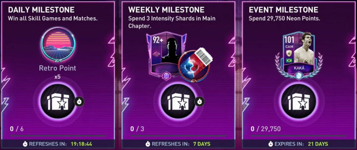 FIFA Mobile 22 Neon Nights Milestones