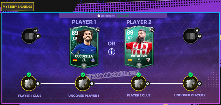 FC Mobile 24 Mystery Player Week/Batch 9: an 89 OVR LB Cucurella (Winter Wildcards) and an 89 ST Villalibre (Winter Wildcards)