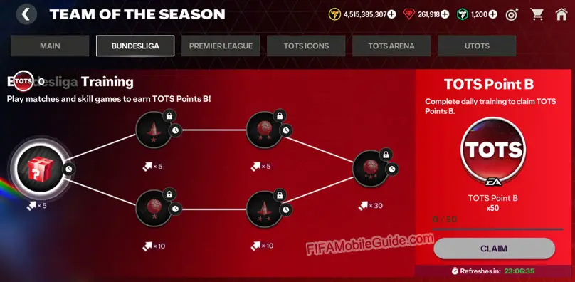 EA Sports FC Mobile 24: Team of the Season (TOTS) Bundesliga Training