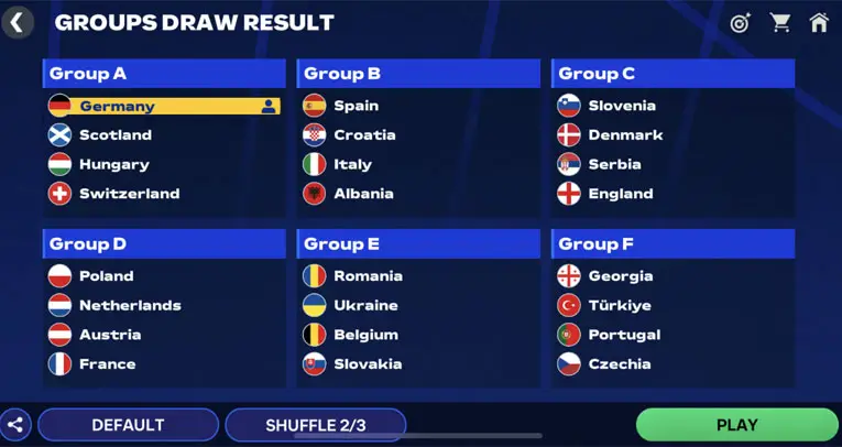 FC Mobile Euro 2024 Tournament Groups Draw