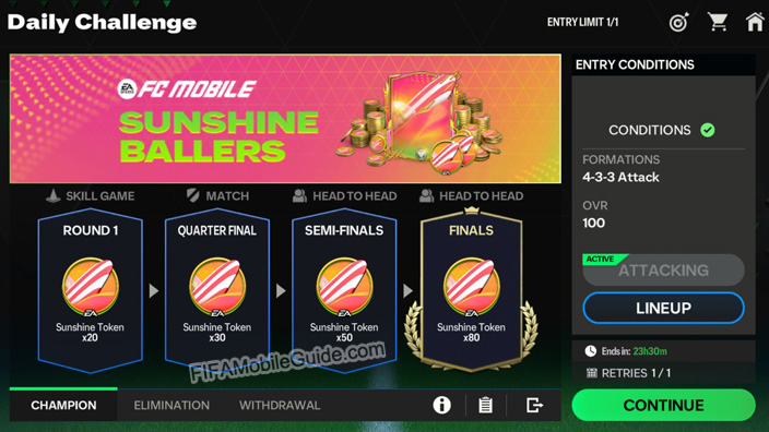 EA Sports FC Mobile 24: Sunshine Ballers Daily Challenge