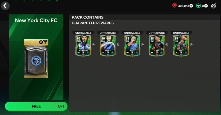 EA Sports FC Mobile 25 For the Club: New York City FC pack