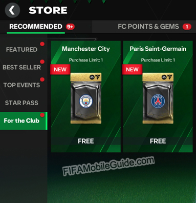 EA Sports FC Mobile 25: For the Club packs