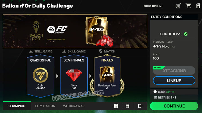 EA Sports FC Mobile 25: Ballon d'Or Challenge Mode