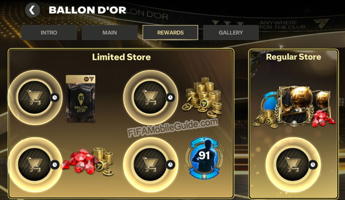 EA Sports FC Mobile 25: Ballon d'Or Limited Store and Regular Store Rewards