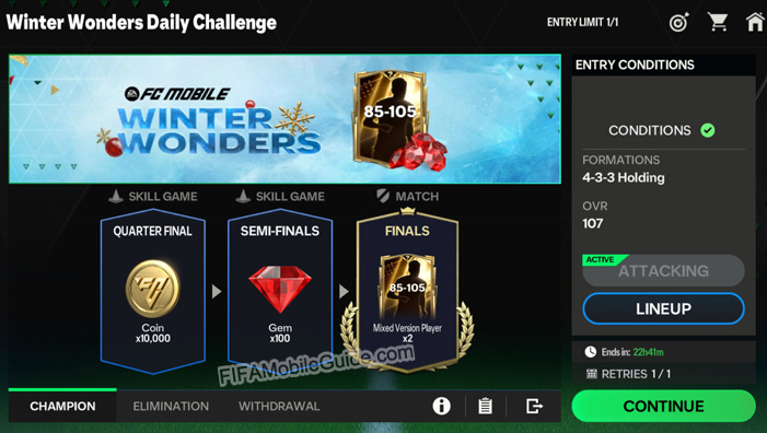 FC Mobile 25: Winter Wonders Challenge Mode