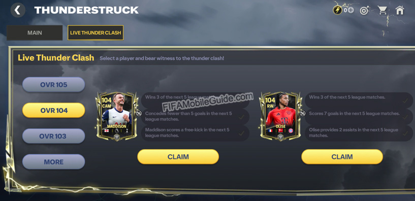 EA Sports FC Mobile 25: Thunderstruck Live OVR 104