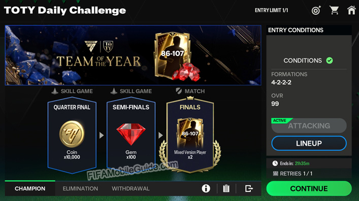 EA Sports FC Mobile 25: TOTY Challenge Mode