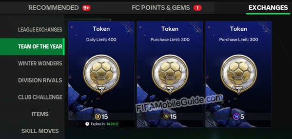 EA Sports FC Mobile 25: TOTY Points Exchange